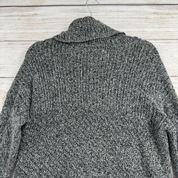 Lucky Brand Side Button Turtleneck Sweater Womens Medium Black Gray - Picture 4 of 13